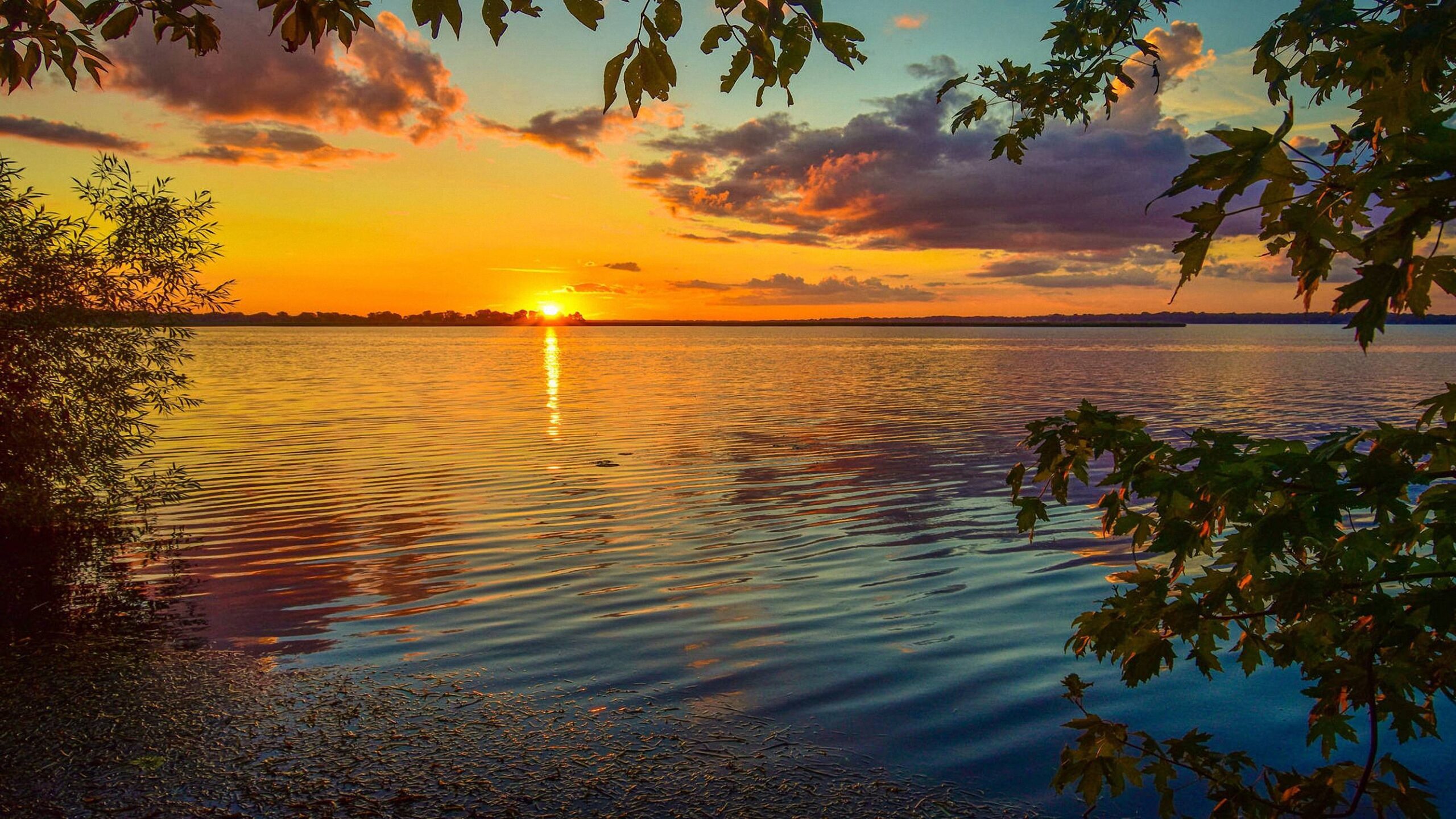 lake sunset finland